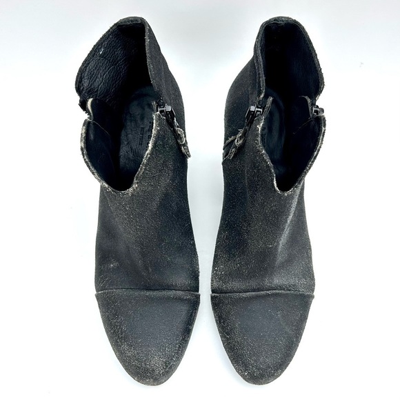Rag & Bone Margot Black Crackled Leather Block Heel Ankle Boots Size 40 / 10 - Picture 6 of 12